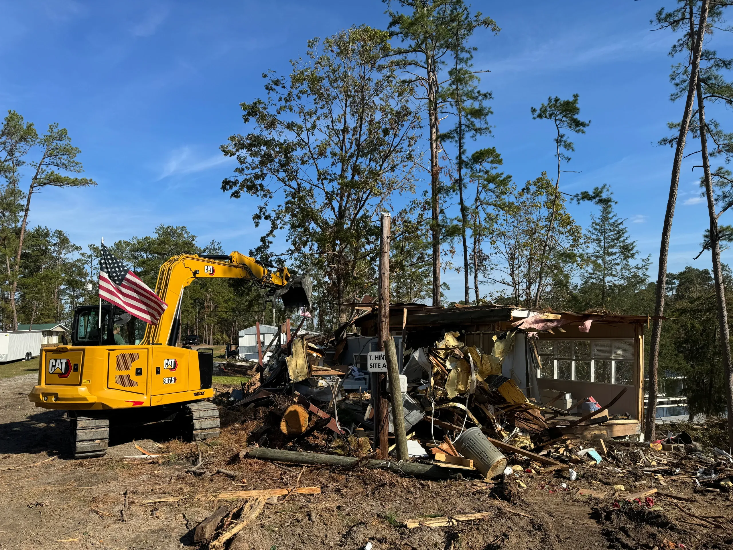 Cleared and graded site after work